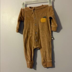 Rabbit + Bear Organic Cotton Jogger Jumpsuit Tan Brown size 0-3 months
